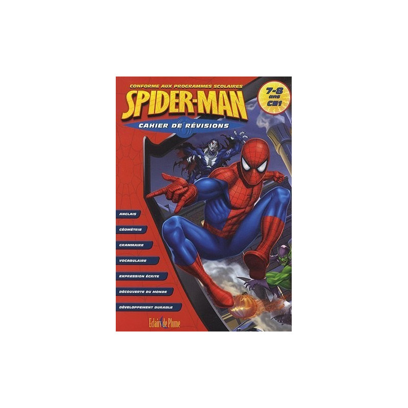 Cahier de révisions Spiderman - 7/8 ans CE1 - Mystik-Boutique.fr