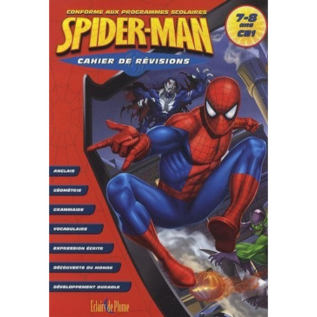 Cahier de révisions Spiderman - 7/8 ans CE1 - Mystik-Boutique.fr