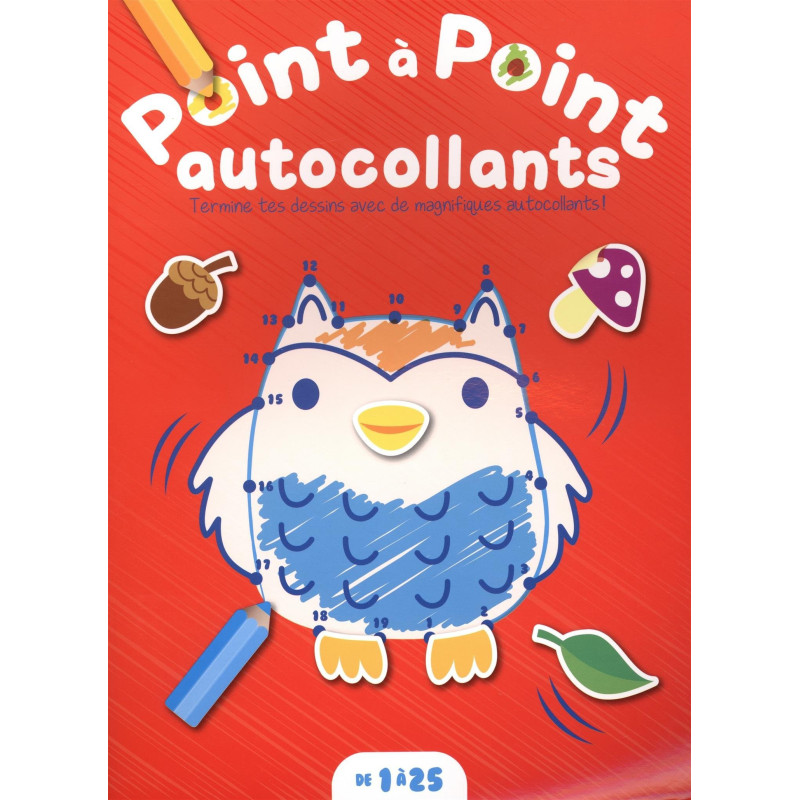 Point à point autocollants - De 1 à 25 (rouge)