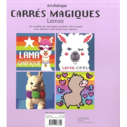 Carrés magiques - Lamas - 40 modèles de coloriages mystères, façon pixels