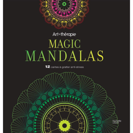 Art-Thérapie - Magic mandalas - 12 cartes à gratter anti-stress