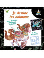 Je dessine les animaux - Cheval - Avec 4 cartes magiques à gratter et des pochoirs