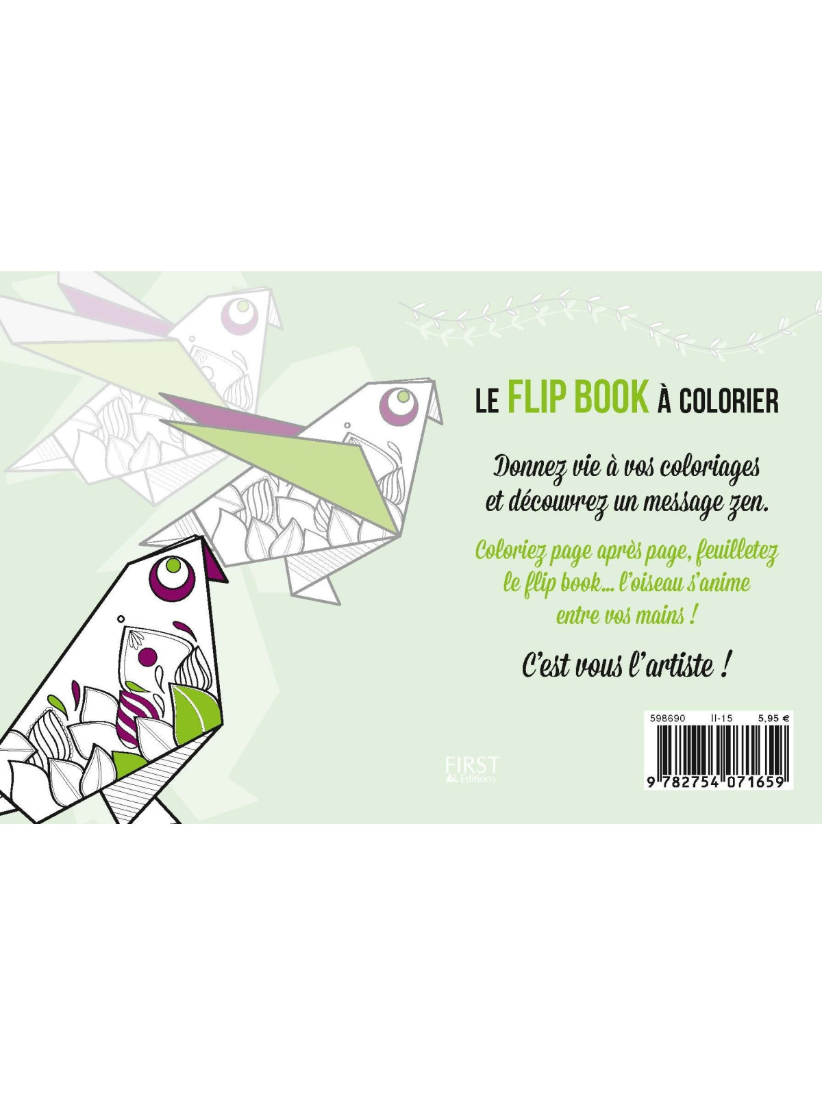 Mini message histoire d'un oiseau à colorier et à animer