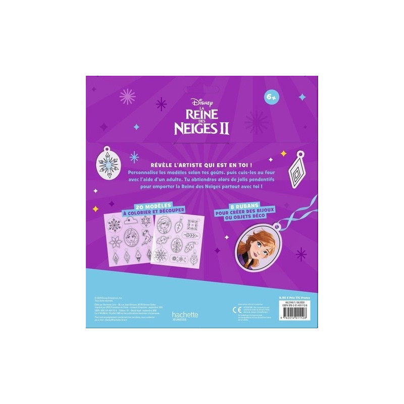 Disney - La Reine des Neiges II - Les ateliers - Plastique magique crée tes bijoux et objets déco !  20 modèles et 8 rubans colo