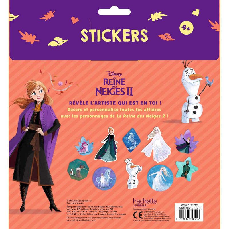 Disney - La Reine des Neige II - Stickers - Contient 80 autocollants