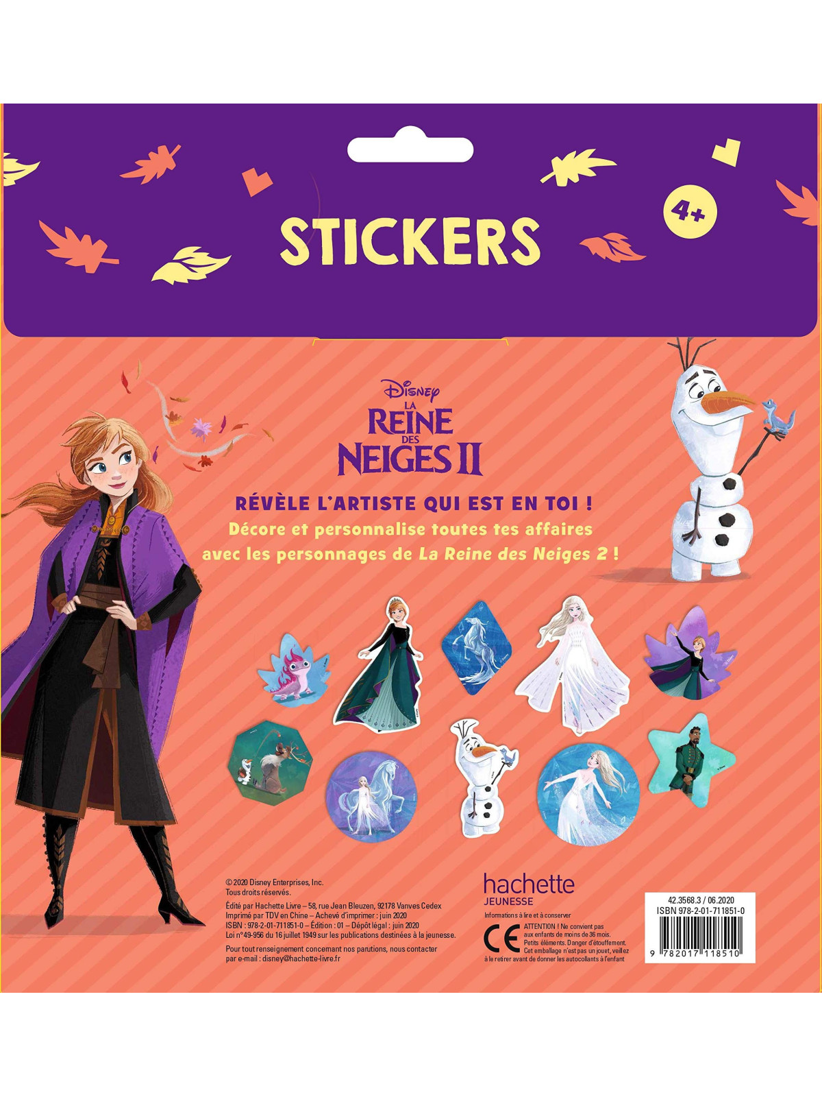 Disney - La Reine des Neige II - Stickers - Contient 80 autocollants