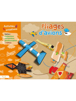 Pochette Pliages d'avions - 4 planches cartonnées prédécoupées, 1 notice