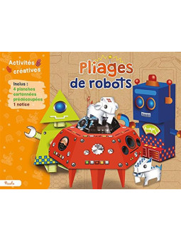 Pochette Pliages de robots -  4 planches cartonnées prédécoupées, 1 notice