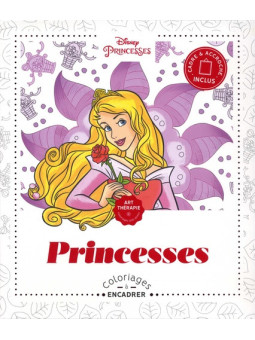 Art Thérapie - Coloriages à encadrer - Princesses -  Disney - Cadre & accroche inclus