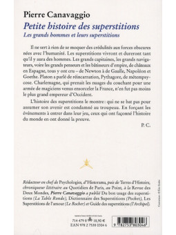 Petite histoire des superstitions - Les grands hommes et leurs superstitions