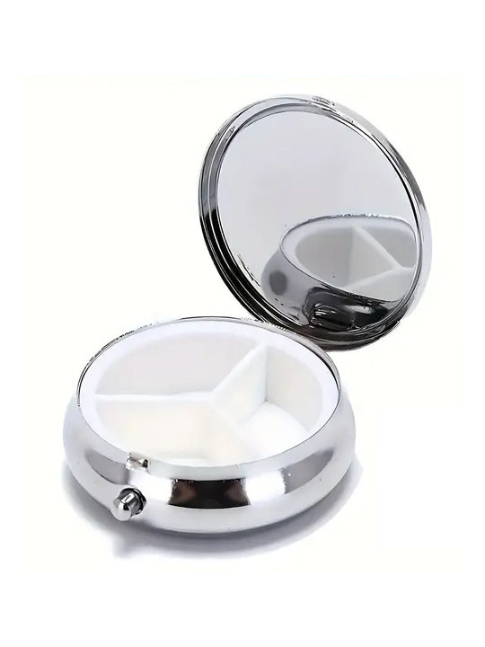 Boîte à Pilules métallique 3 Compartiments : Champignons fantastiques - À glisser dans sa poche ou dans son sac à mains