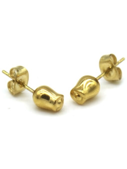 Boucles d'oreilles Bouton de Rose Romantique en acier inoxydable doré