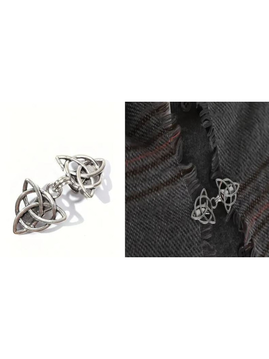 Pinces à vêtements Pointes Triskèles en alliage de zinc creux argenté - Avec crochet au milieu