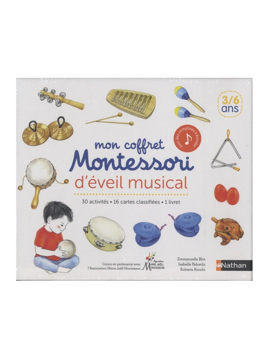 Mon coffret Montessori d'éveil musical - 30 activités, 16 cartes classifiées, 1 livret