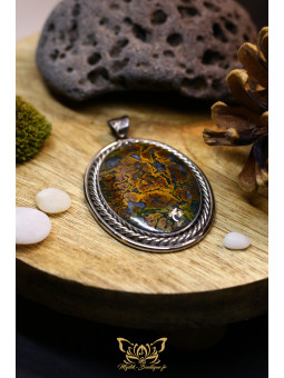 Collection Ranggawijaya - Pendentif en jaspe multicolore d'Indonésie - Forme ovale 07