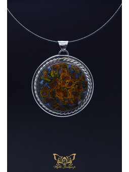 Collection Ranggawijaya - Pendentif en jaspe multicolore d'Indonésie - Forme ronde 08