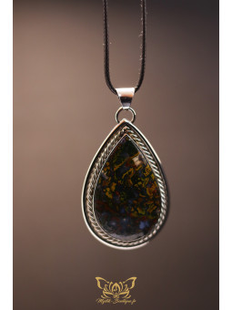 Collection Ranggawijaya - Pendentif en jaspe multicolore d'Indonésie - Forme goutte 10