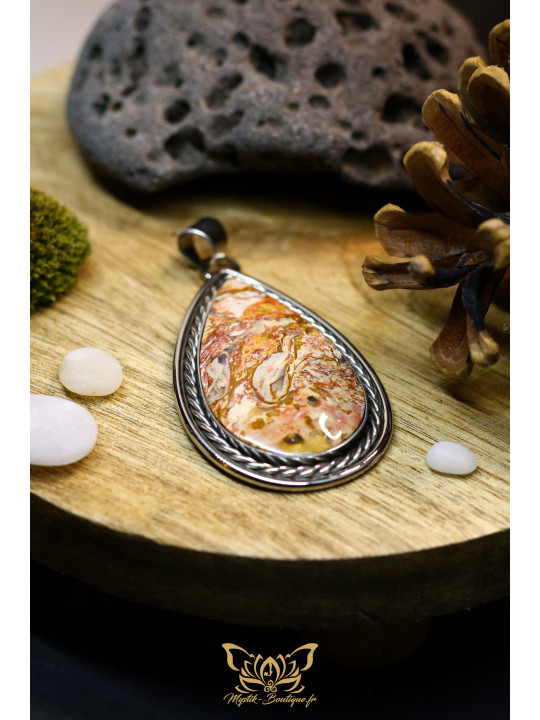 Pendentif palmier fossile goutte 24 – Ranggawijaya | Mystik Boutique