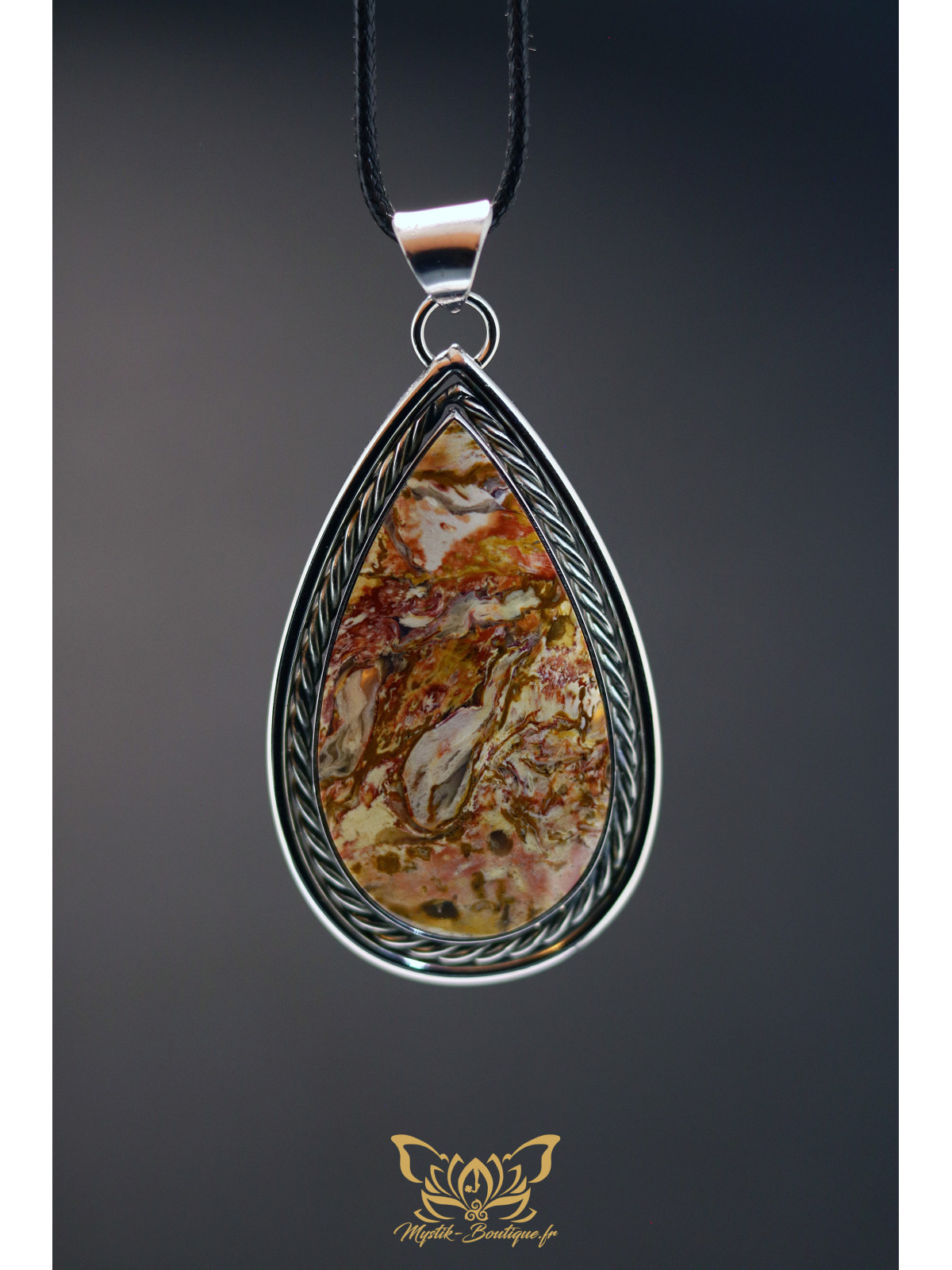 Pendentif palmier fossile goutte 24 – Ranggawijaya | Mystik Boutique