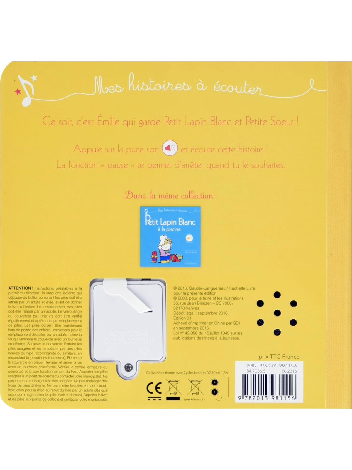Mes histoires à écouter - Petit Lapin Blanc et la baby-sitter