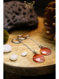 Boucles d'oreilles artisanales en cornaline - Accroches en acier inoxydable 304 argenté