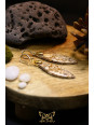 Boucles d'oreilles artisanales en jaspe bréchique - Accroches en laiton plaqué or 18K
