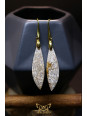 Boucles d'oreilles artisanales en corail fossilisé - Accroches en laiton plaqué or 18K