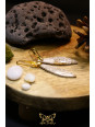 Boucles d'oreilles artisanales en corail fossilisé - Accroches en laiton plaqué or 18K