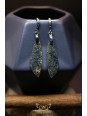 Boucles d'oreilles artisanales en marcassite - Accroches en laiton plaqué platine