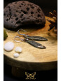 Boucles d'oreilles artisanales en marcassite - Accroches en laiton plaqué platine