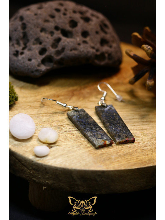 Boucles d'oreilles artisanales en marcassite - Accroches en cuivre plaqué argent 925
