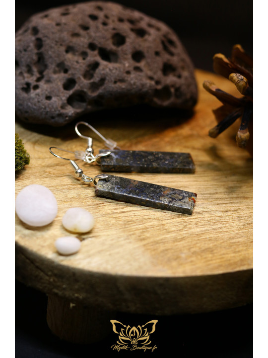 Boucles d'oreilles artisanales en marcassite - Accroches en cuivre plaqué argent 925