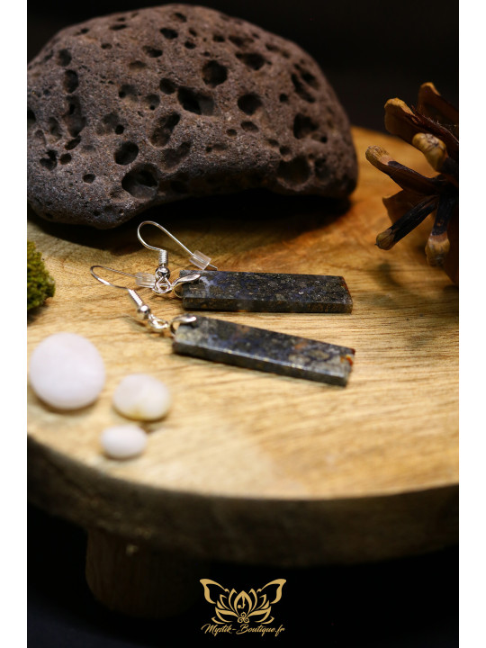 Boucles d'oreilles artisanales en marcassite - Accroches en cuivre plaqué argent 925