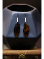 Boucles d'oreilles artisanales en ambre - Accroches en laiton plaqué or 24K