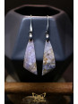 Boucles d'oreilles artisanales en agate violette - Accroches en laiton plaqué platine
