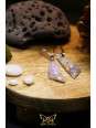 Boucles d'oreilles artisanales en agate violette - Accroches en laiton plaqué platine