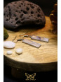 Boucles d'oreilles gouttes en agate panache violette - Sertissage et accroches en titane 05