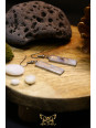 Boucles d'oreilles gouttes en agate panache violette - Sertissage et accroches en titane 05