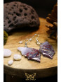 Boucles d'oreilles artisanales ailes de papillon en agate mousse 01 - Accroches en cuivre plaqué argent 925