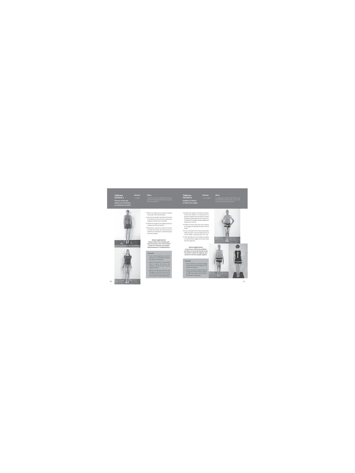 Yoga avec accessoires - Les postures debout - Briques, sangles, chaise, bolster, planche