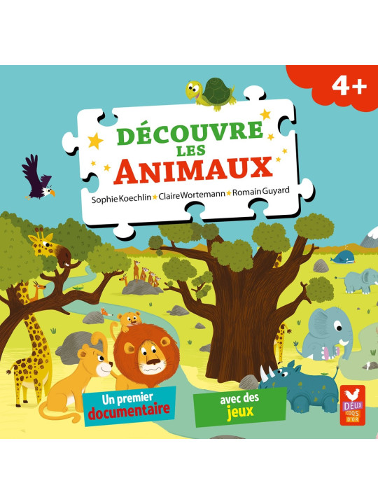 Coffret Découvre les animaux - Un premier documentaire avec des jeux et un puzzle de 35 pièces
