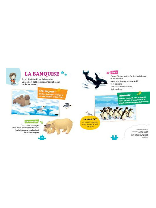 Coffret Découvre les animaux - Un premier documentaire avec des jeux et un puzzle de 35 pièces