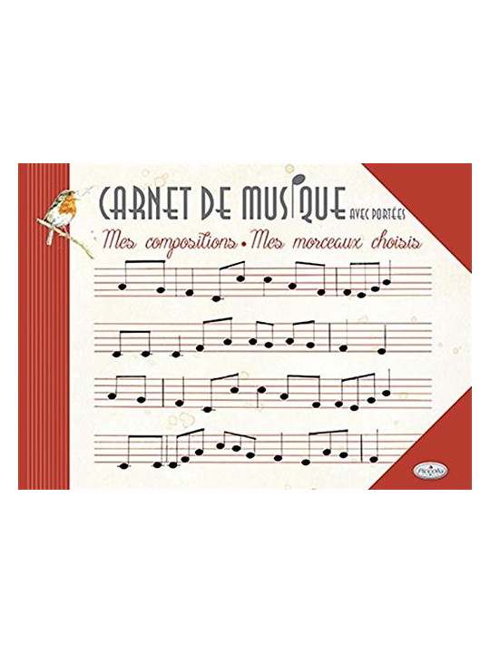 Carnet de musique avec portées - Mes compositions, mes morceaux choisis