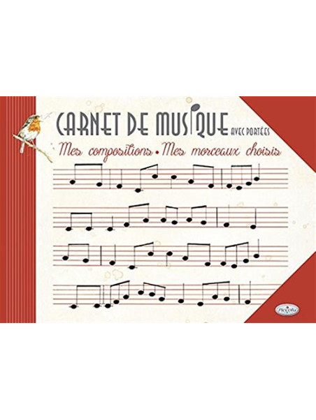 Carnet de musique avec portées - Mes compositions, mes morceaux choisis
