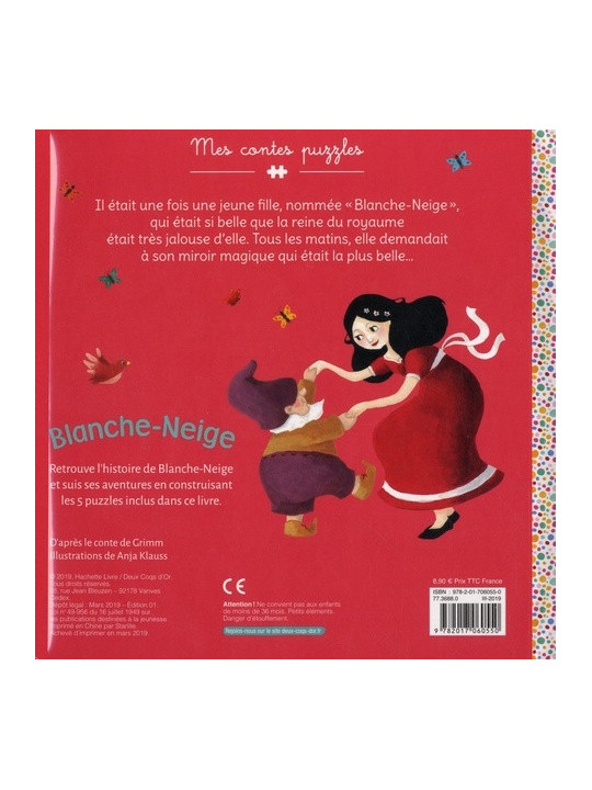 Mes contes puzzles - Blanche Neige - 5 puzzles de 9 pièces