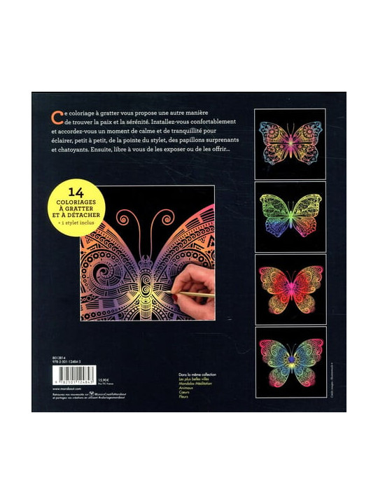 Papillons - Coloriages à gratter antistress