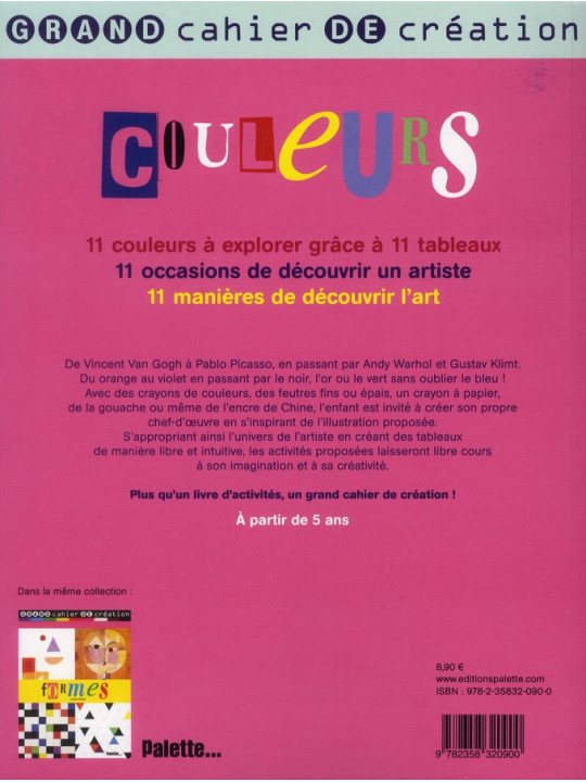 Grand cahier de création - Couleurs