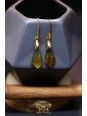 Boucles d'oreilles artisanales en ambre - Accroches en laiton plaqué or 18k