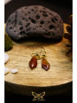 Boucles d'oreilles artisanales en ambre - Accroches en laiton plaqué or 18K