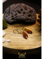 Boucles d'oreilles artisanales en ambre - Accroches en laiton plaqué or 18K